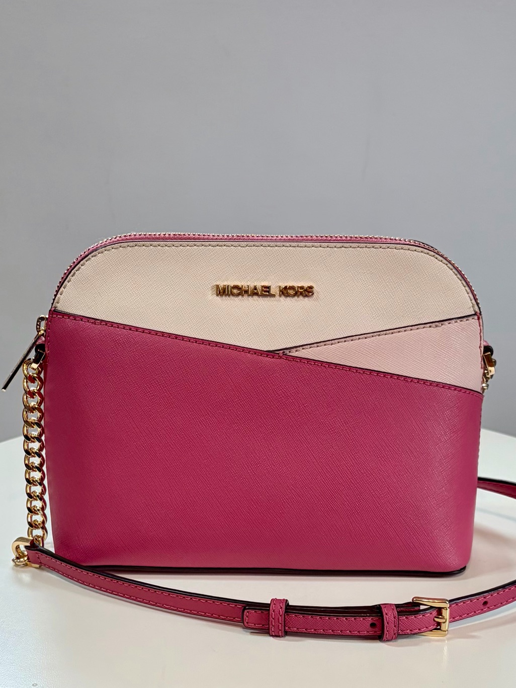 Michael Kors Jet Set Travel Rosewood Pink Medium Dome Crossbody Nwot Msrp $328